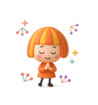 感情が伝わる✳︎オレンジ頭の女の子✳︎3D（個別スタンプ：5）