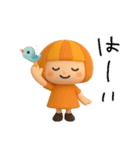 感情が伝わる✳︎オレンジ頭の女の子✳︎3D（個別スタンプ：12）