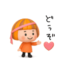 感情が伝わる✳︎オレンジ頭の女の子✳︎3D（個別スタンプ：14）