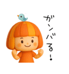 感情が伝わる✳︎オレンジ頭の女の子✳︎3D（個別スタンプ：16）