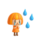 感情が伝わる✳︎オレンジ頭の女の子✳︎3D（個別スタンプ：22）