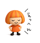 感情が伝わる✳︎オレンジ頭の女の子✳︎3D（個別スタンプ：31）
