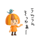 感情が伝わる✳︎オレンジ頭の女の子✳︎3D（個別スタンプ：35）