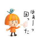 感情が伝わる✳︎オレンジ頭の女の子✳︎3D（個別スタンプ：37）