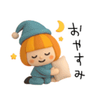 感情が伝わる✳︎オレンジ頭の女の子✳︎3D（個別スタンプ：39）