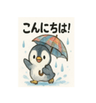 傘さしているペンギンちゃん（個別スタンプ：25）