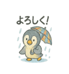 傘さしているペンギンちゃん（個別スタンプ：33）
