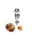 ドット絵ひよこ＆実写パン（個別スタンプ：17）
