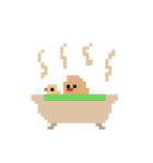 ドット絵ひよこ＆実写パン（個別スタンプ：32）
