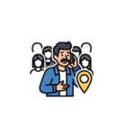 どこにいるの？世界の友だちパック（個別スタンプ：21）