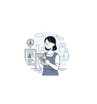 どこにいるの？世界の友だちパック（個別スタンプ：34）