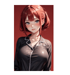 パジャマの女の子の写真（個別スタンプ：16）