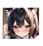 猫耳の黒髪 ＆ 恥じらい顔（個別スタンプ：30）