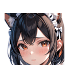 猫耳の黒髪 ＆ 恥じらい顔0（個別スタンプ：6）