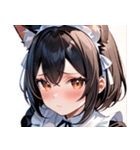 猫耳の黒髪 ＆ 恥じらい顔0（個別スタンプ：8）
