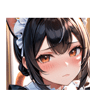 猫耳の黒髪 ＆ 恥じらい顔0（個別スタンプ：10）