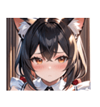 猫耳の黒髪 ＆ 恥じらい顔0（個別スタンプ：16）