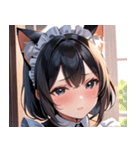 猫耳の黒髪 ＆ 恥じらい顔0（個別スタンプ：18）