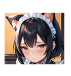 猫耳の黒髪 ＆ 恥じらい顔0（個別スタンプ：20）