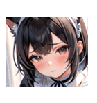 猫耳の黒髪 ＆ 恥じらい顔0（個別スタンプ：22）