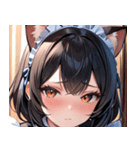 猫耳の黒髪 ＆ 恥じらい顔0（個別スタンプ：26）