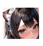 猫耳の黒髪 ＆ 恥じらい顔0（個別スタンプ：27）