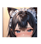 猫耳の黒髪 ＆ 恥じらい顔0（個別スタンプ：33）