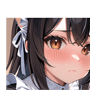猫耳の黒髪 ＆ 恥じらい顔0（個別スタンプ：34）
