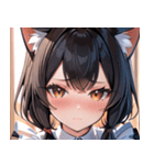 猫耳の黒髪 ＆ 恥じらい顔0（個別スタンプ：36）