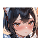 猫耳の黒髪 ＆ 恥じらい顔0（個別スタンプ：38）