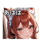 猫耳の赤髪 ＆ 自信満々な表情（個別スタンプ：11）