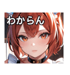 猫耳の赤髪 ＆ 自信満々な表情（個別スタンプ：22）