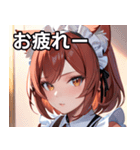 猫耳の赤髪 ＆ 自信満々な表情（個別スタンプ：27）
