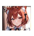 猫耳の赤髪 ＆ 自信満々な表情（個別スタンプ：30）
