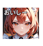 猫耳の赤髪 ＆ 自信満々な表情（個別スタンプ：31）
