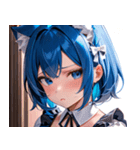 猫耳の青髪 ＆ 悲しい顔0（個別スタンプ：7）