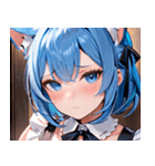 猫耳の青髪 ＆ 悲しい顔0（個別スタンプ：12）