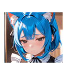 猫耳の青髪 ＆ 悲しい顔0（個別スタンプ：14）