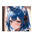 猫耳の青髪 ＆ 悲しい顔0（個別スタンプ：17）