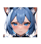 猫耳の青髪 ＆ 悲しい顔0（個別スタンプ：24）