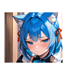 猫耳の青髪 ＆ 悲しい顔0（個別スタンプ：26）