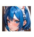 猫耳の青髪 ＆ 悲しい顔0（個別スタンプ：30）