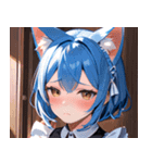 猫耳の青髪 ＆ 悲しい顔0（個別スタンプ：31）