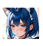 猫耳の青髪 ＆ 悲しい顔0（個別スタンプ：34）