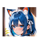 猫耳の青髪 ＆ 悲しい顔0（個別スタンプ：36）
