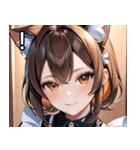 猫耳の茶髪 ＆ 優しい微笑み（個別スタンプ：14）