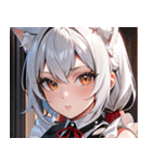 猫耳の銀髪 ＆ クールな表情0（個別スタンプ：1）