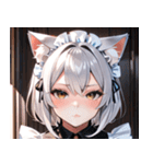 猫耳の銀髪 ＆ クールな表情0（個別スタンプ：7）