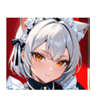 猫耳の銀髪 ＆ クールな表情0（個別スタンプ：11）
