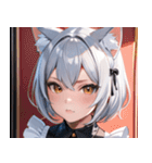 猫耳の銀髪 ＆ クールな表情0（個別スタンプ：13）